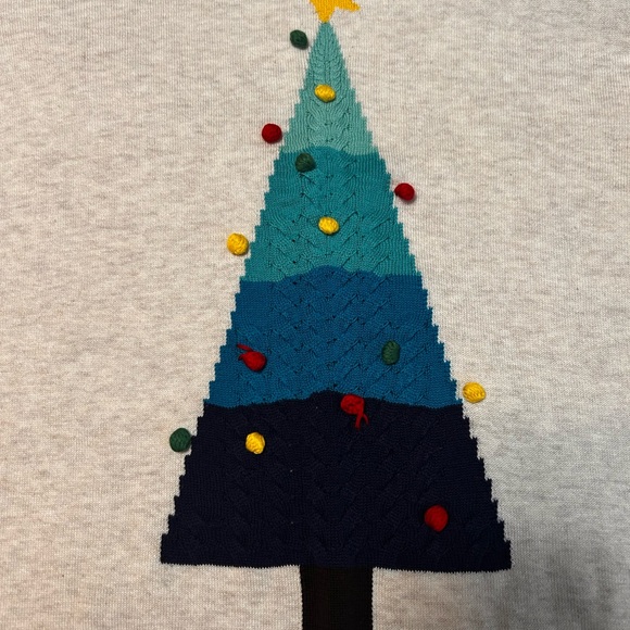 Lands' End women’s 2X Cream Sweater with Festive Design - Picture 3 of 5